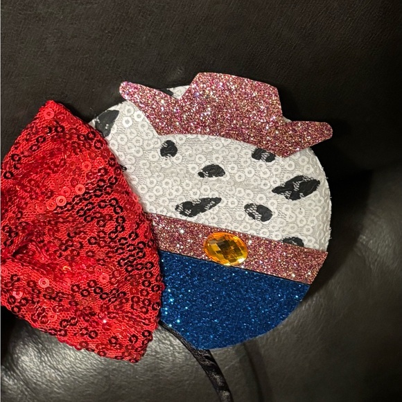 Toy Story inspired Woody Jessie red bow Ears headband and matching scrunchie set main image 8